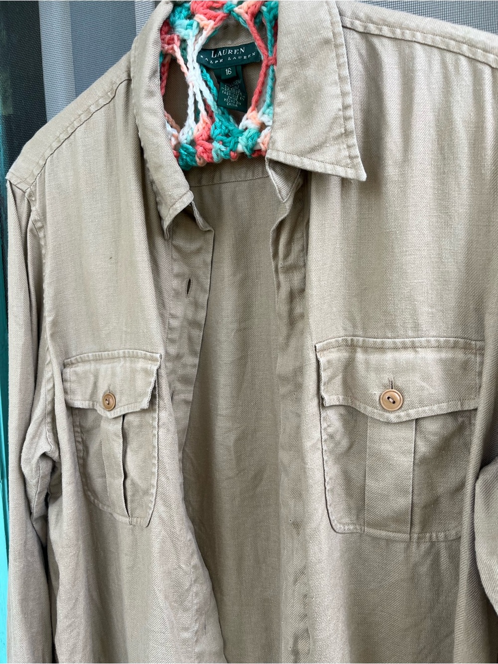 Vintage Ralph Lauren 100% Linen Blouse - Picture 3 of 3